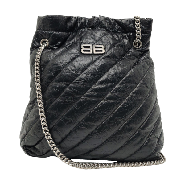 Crush Medium Quilted Calfskin Black