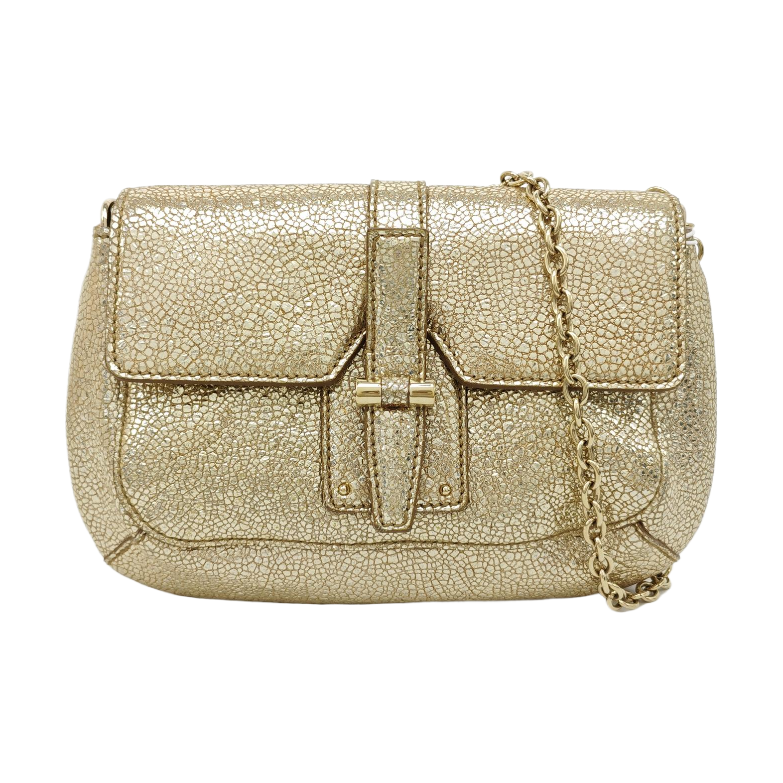Special Material Shoulder Bag Gold