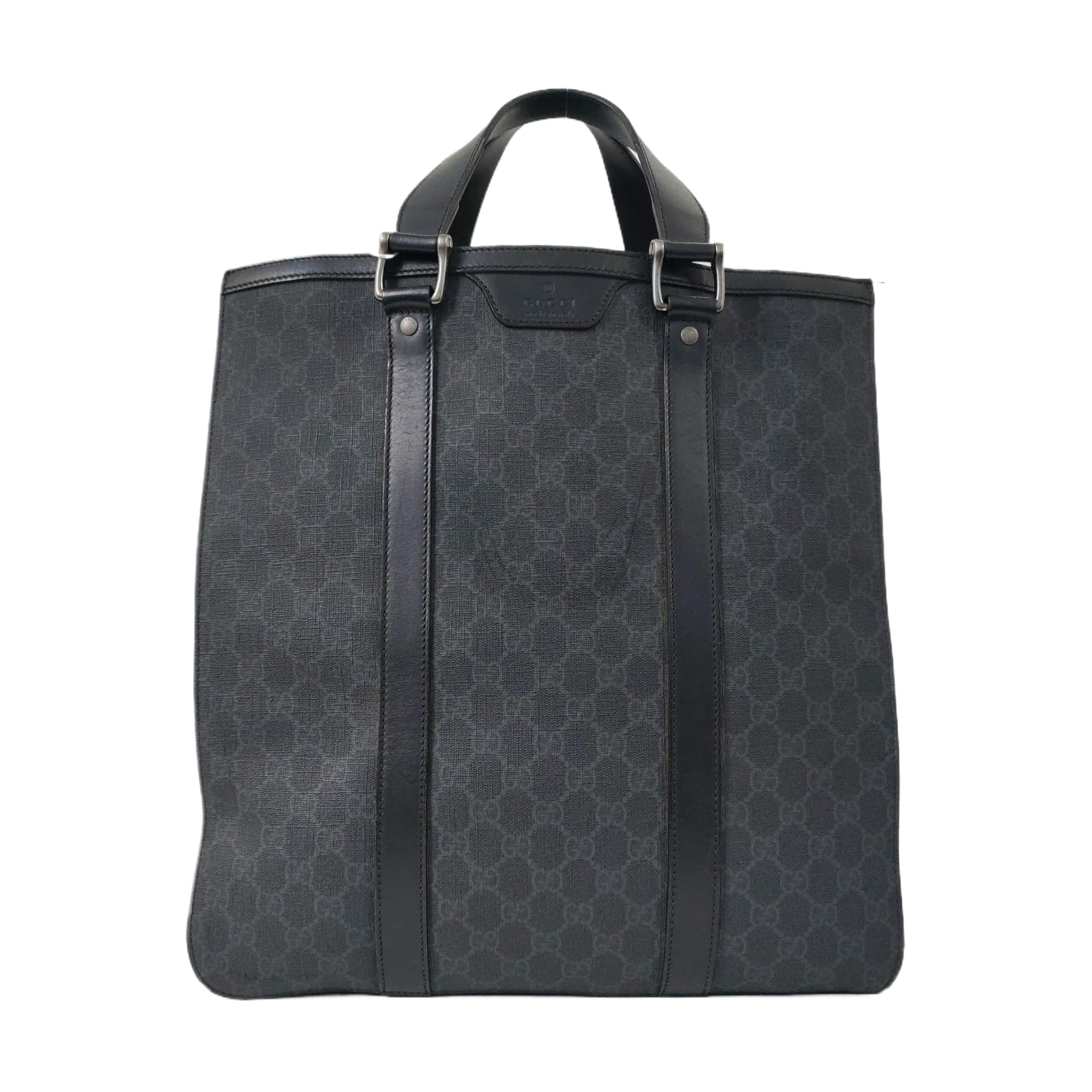 Monogram Coated Canvas Tote Bag Black