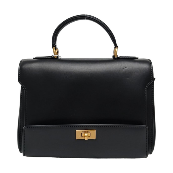 Calfskin Top Handle Bag Black