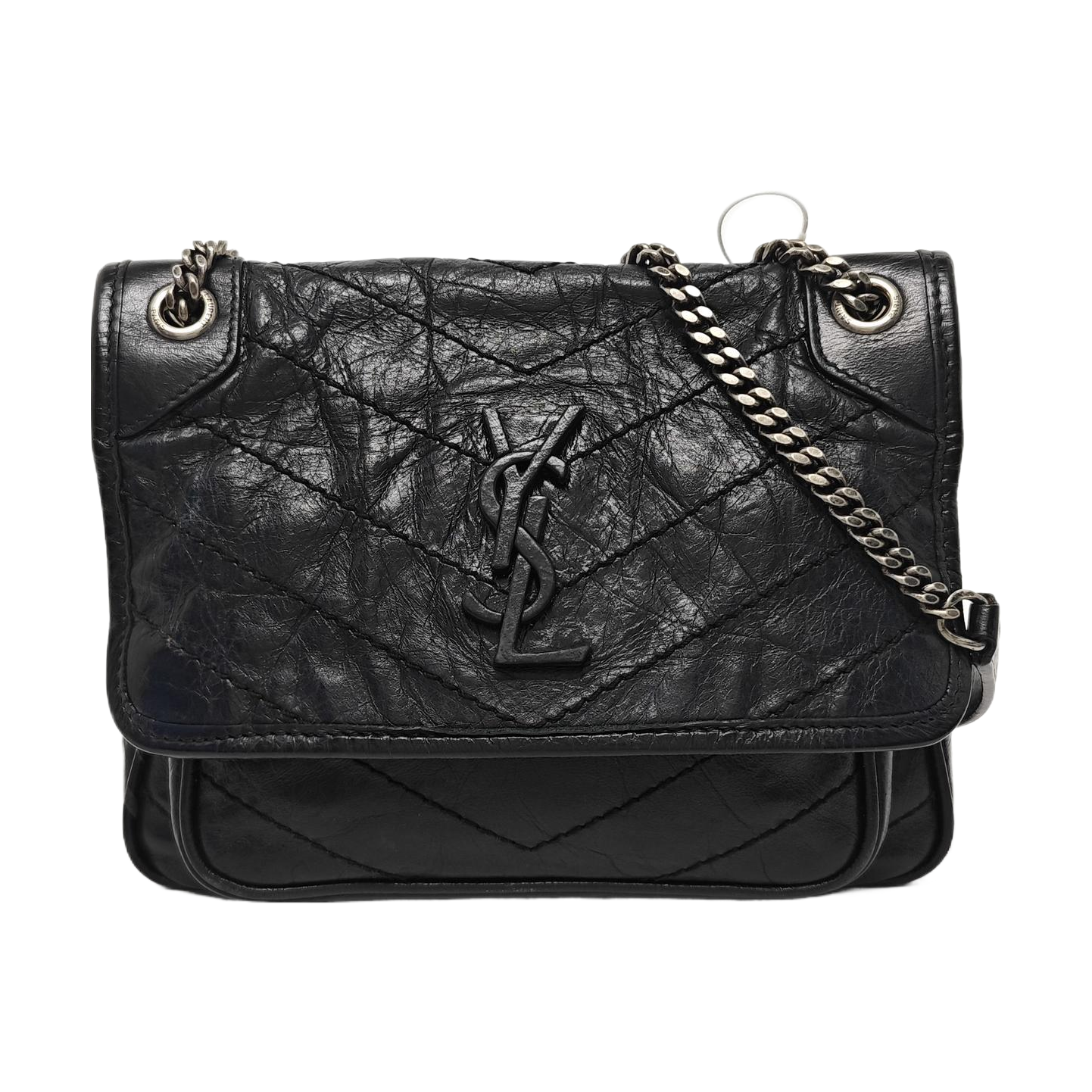 NIKI Small Chevron Calfskin Black