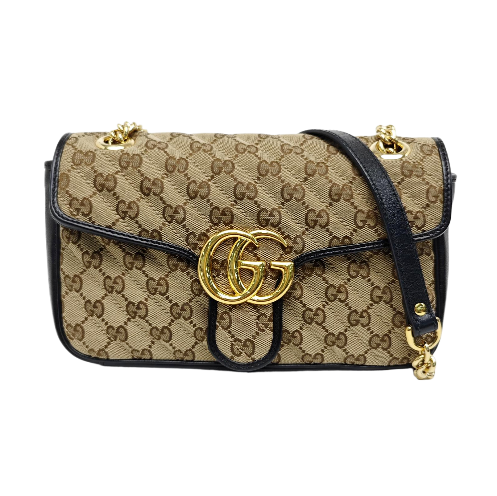 GG Marmont Medium Quilted Canvas Brown