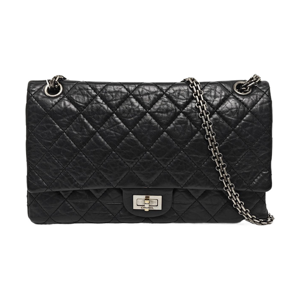 Authenticated pre-owned  2.55 227 (jumbo) Quilted Vintage Calf Black - Shoulder Bag at Looply