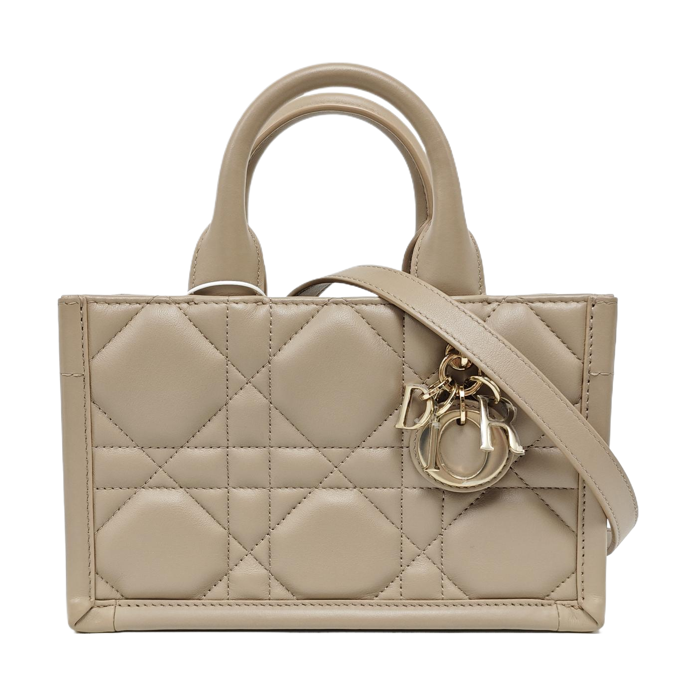 Book Tote Mini Cannage Calfskin Gray