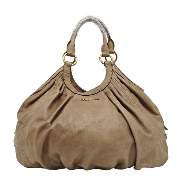 Calfskin Top Handle Bag Gray