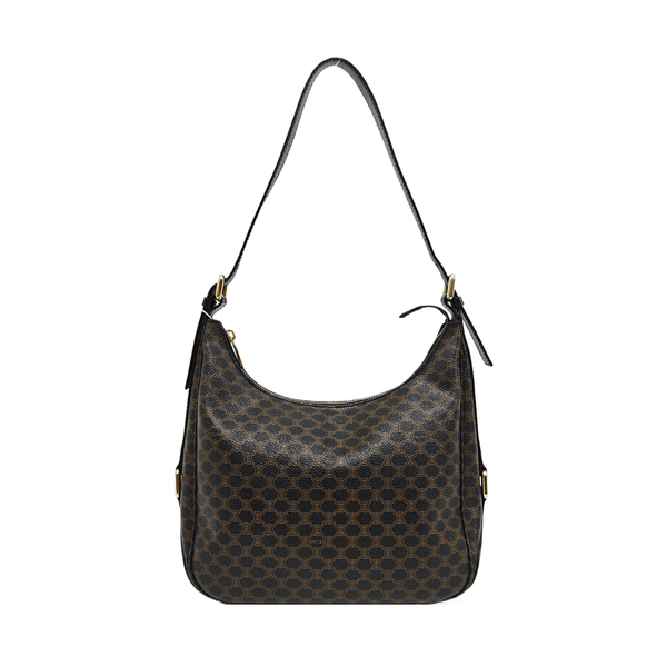 Coated Canvas Shoulder Bag Black