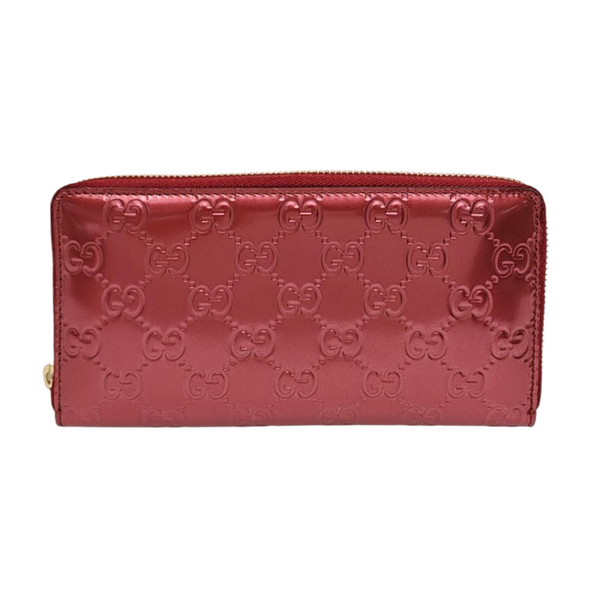 Signature Monogram Calfskin Red Wallet