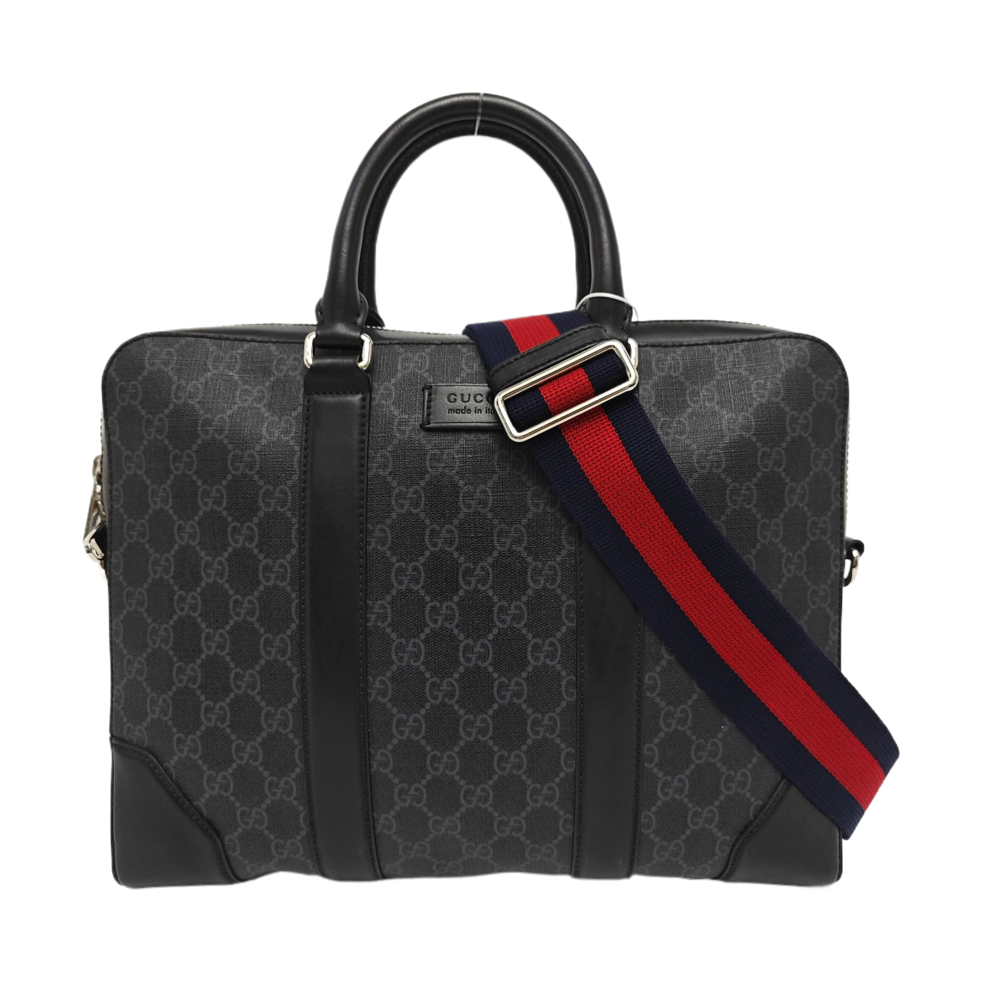 Monogram Coated Canvas Shoulder Bag Black