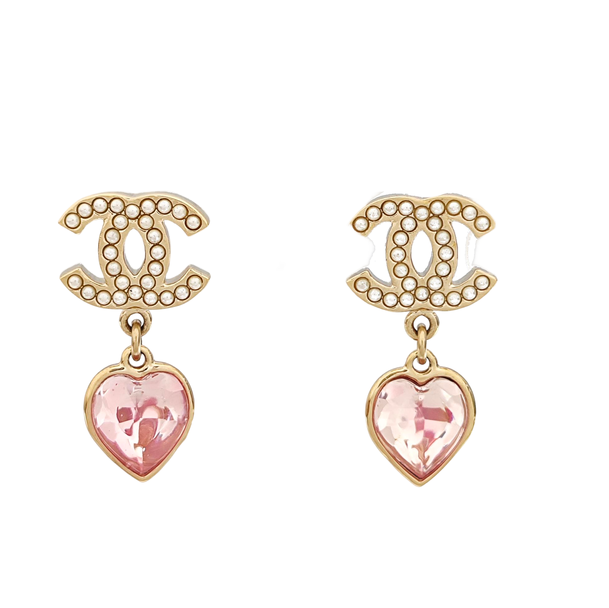 CC Logo Metal Gold Earrings
