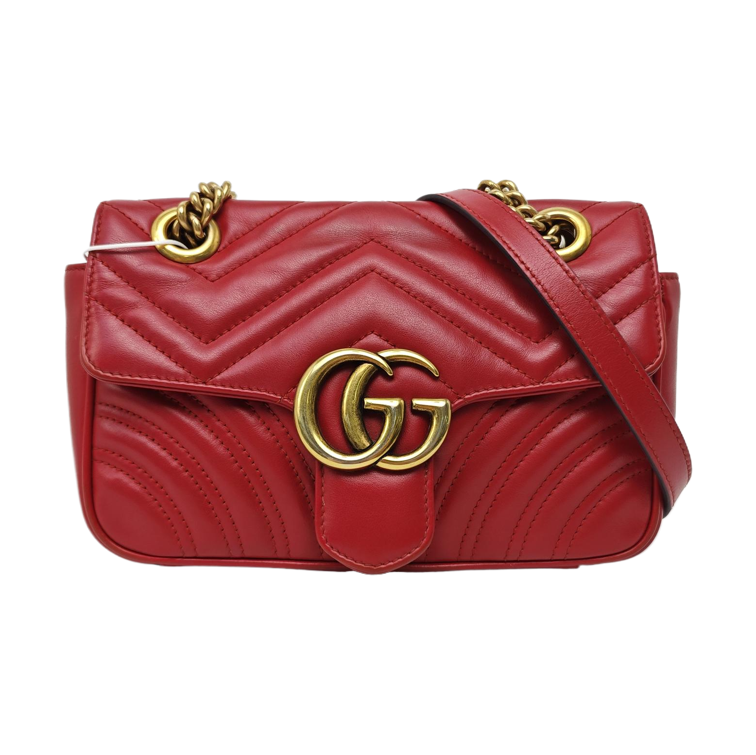 GG Marmont Small Quilted Calfskin Red