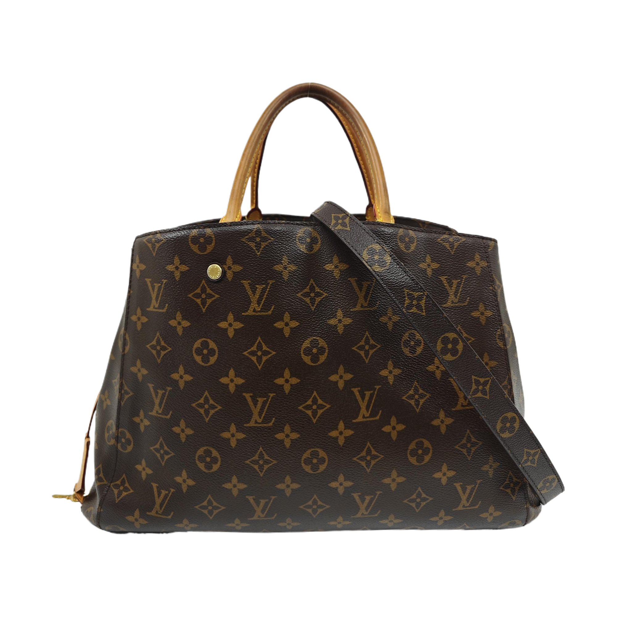 MONTAIGNE GM Monogram Coated Canvas Brown