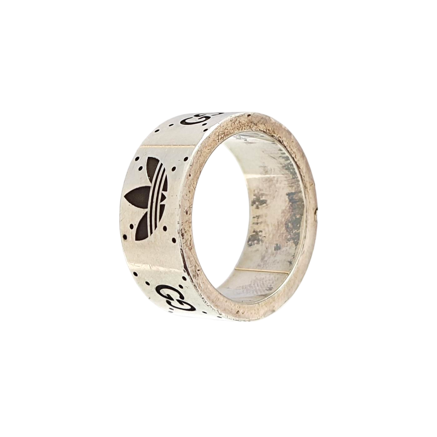 Adidas X Gucci 925 Sterling Silver Ring EU 58