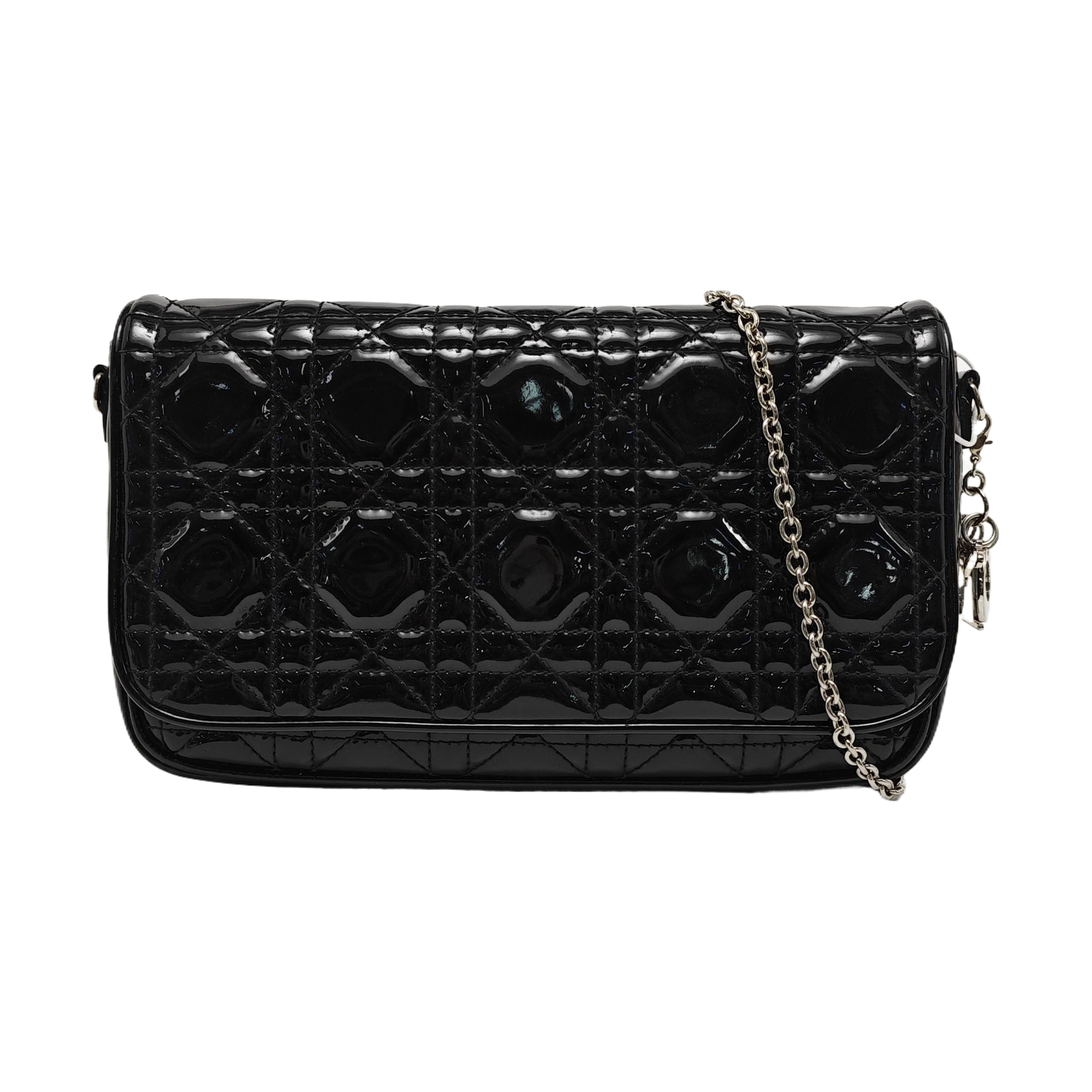 Lady Dior Small Cannage Patent Leather Black