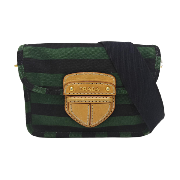 Quilted Canvas Shoulder Bag Green