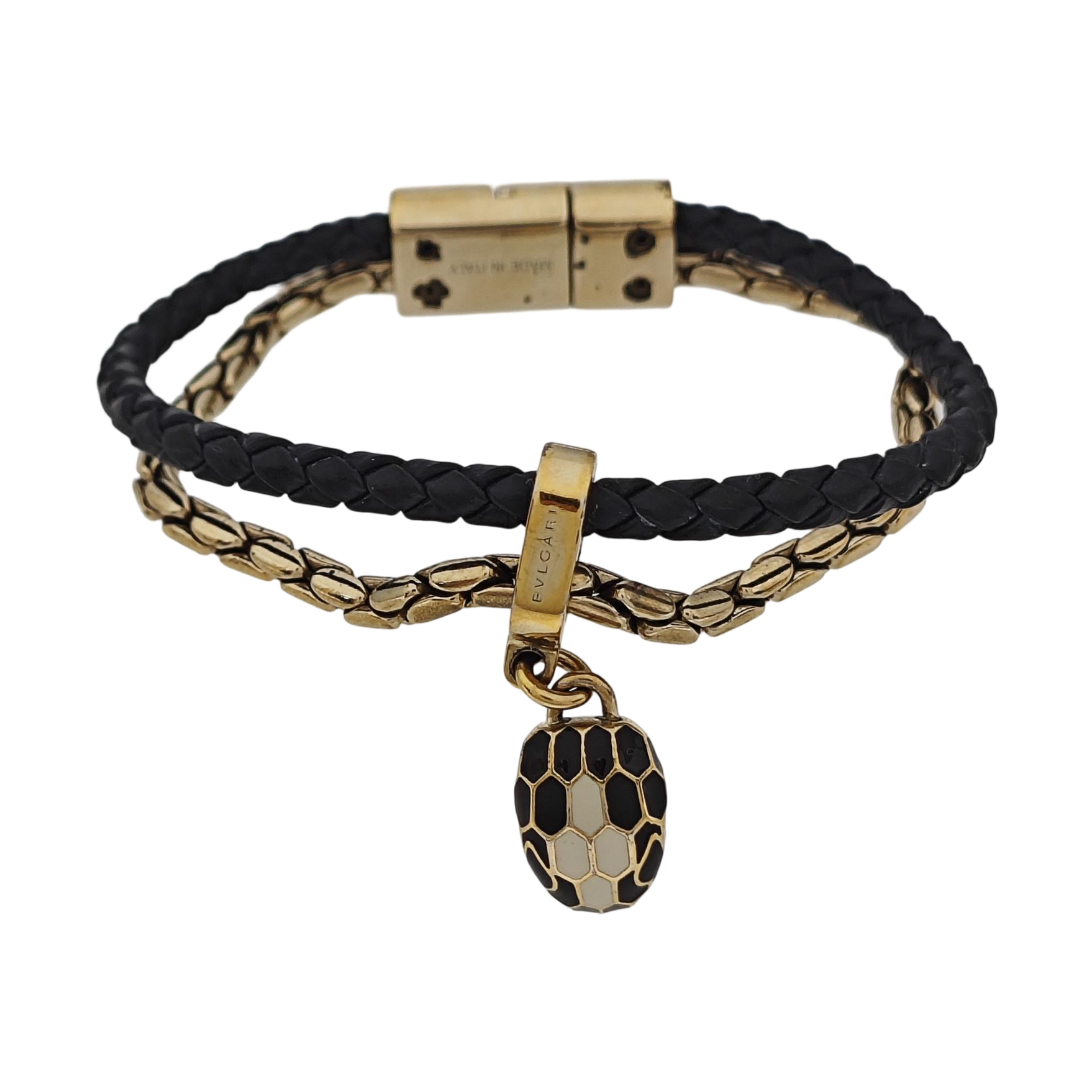 SERPENTI Brass Black Bangle