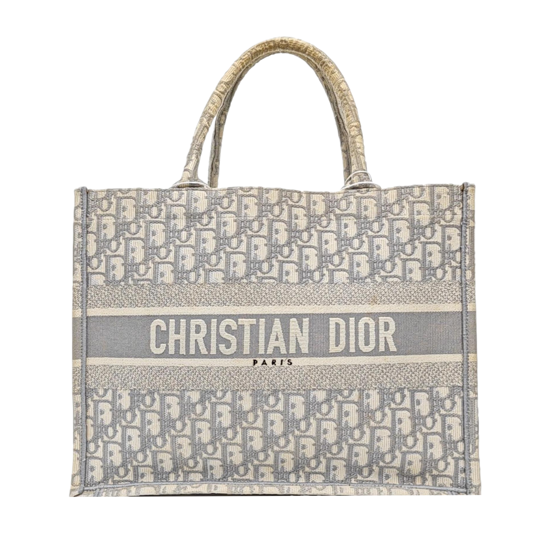 Book Tote Medium Oblique Canvas White