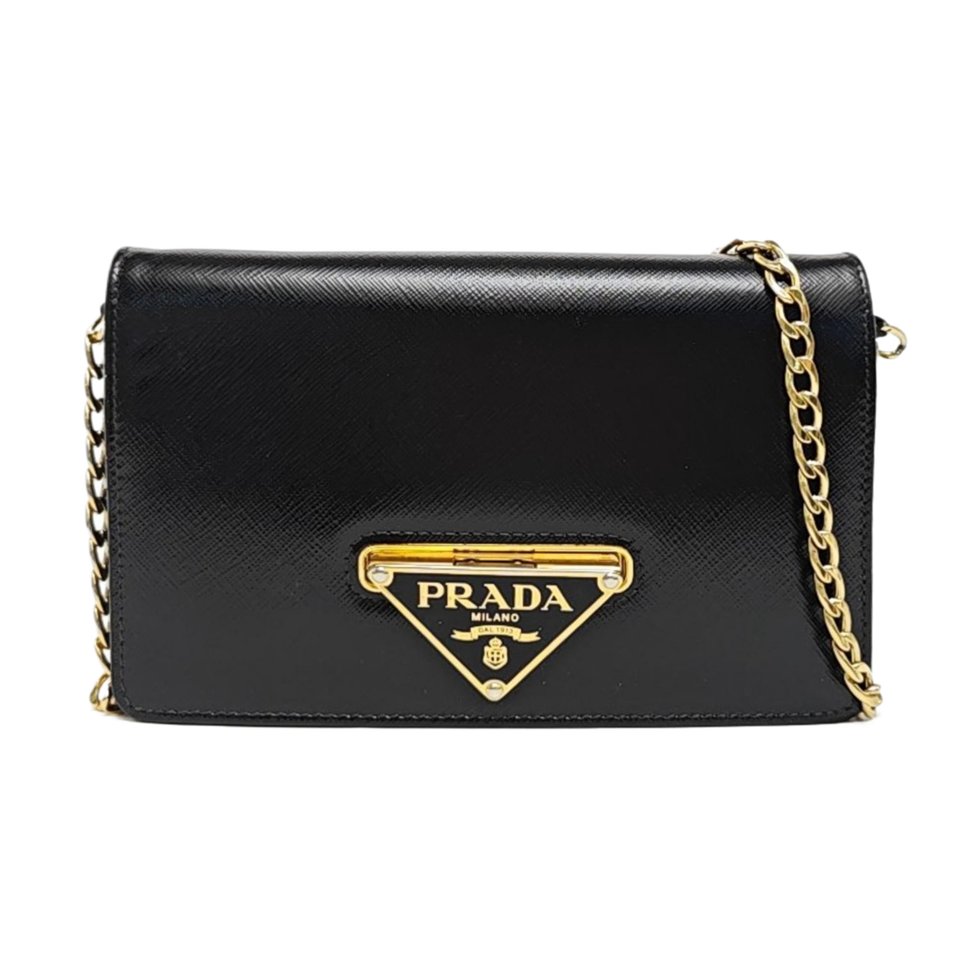 Saffiano Calfskin Shoulder Bag Black