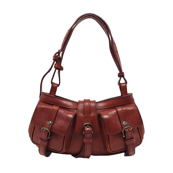 Calfskin Top Handle Bag Brown