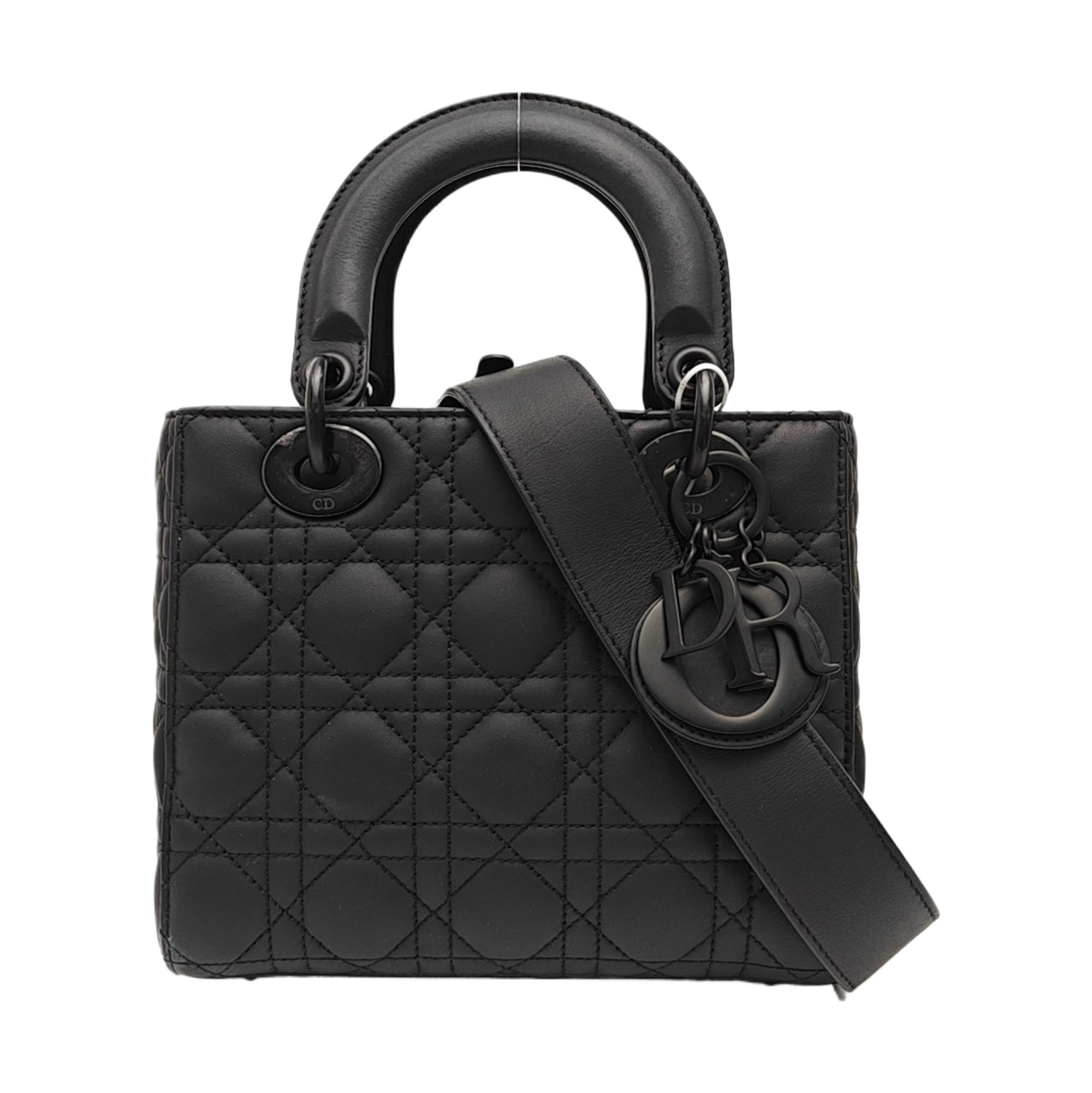 Lady Dior Small Cannage Calfskin Black