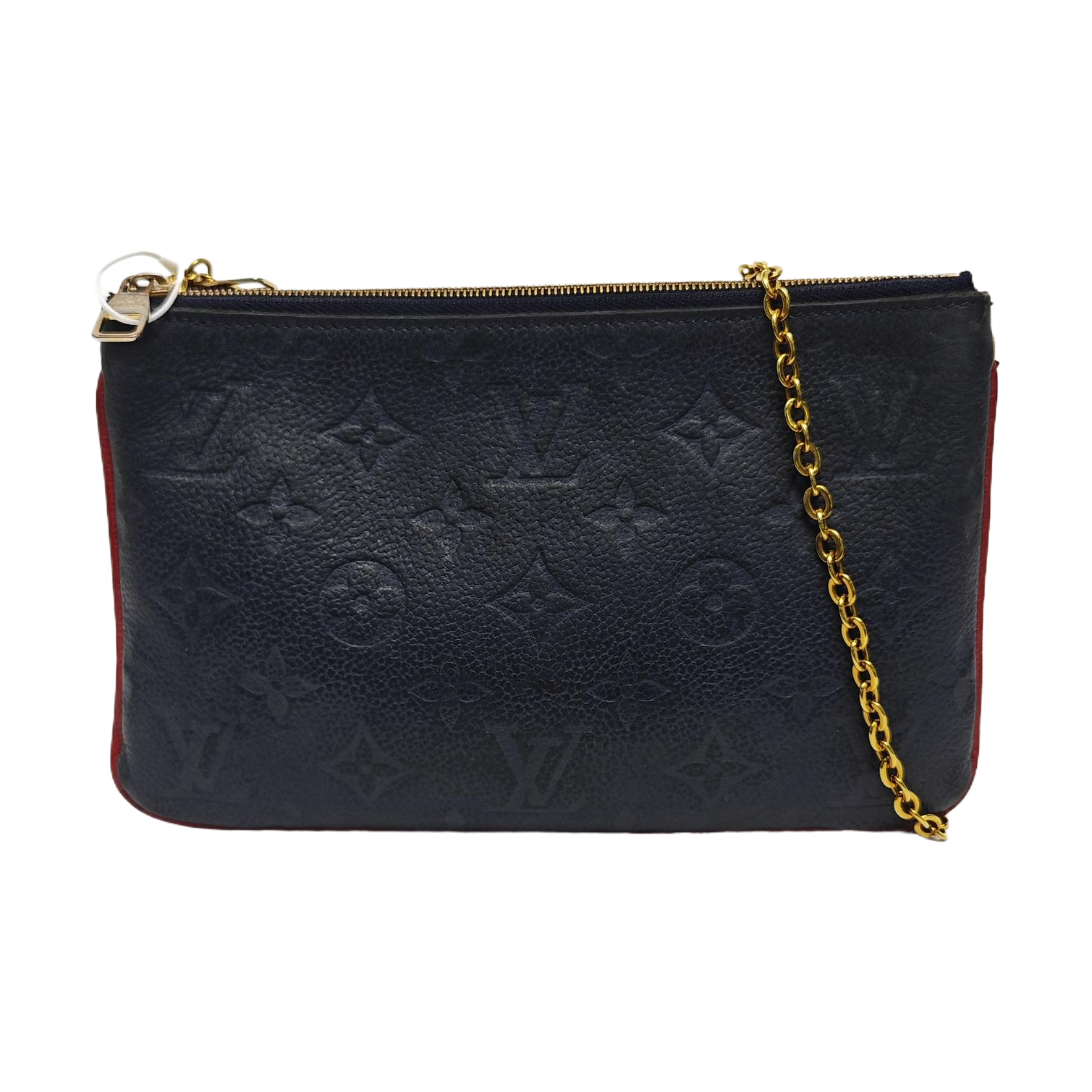 DOUBLE ZIP Monogram Calfskin Blue