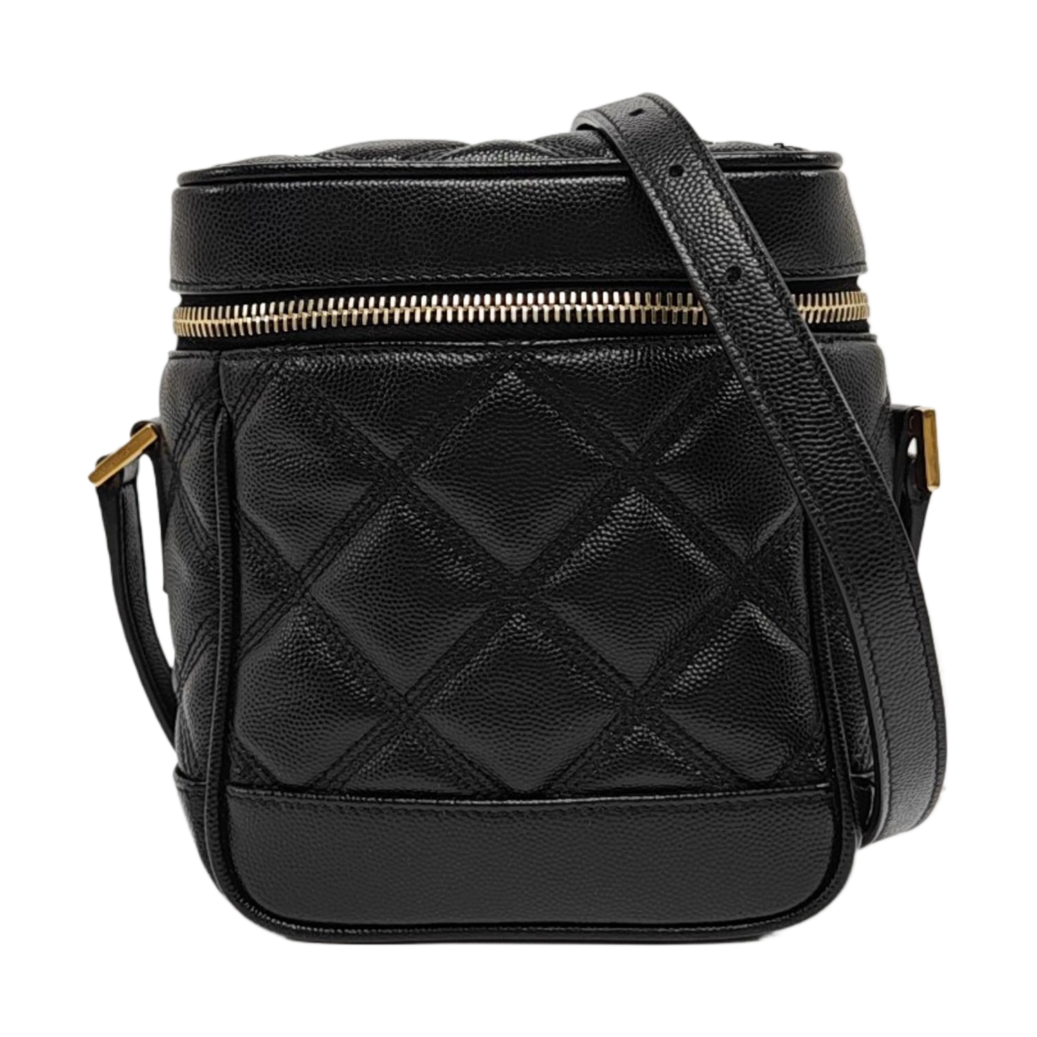 80'S VANITY Quilted Calfskin Black
