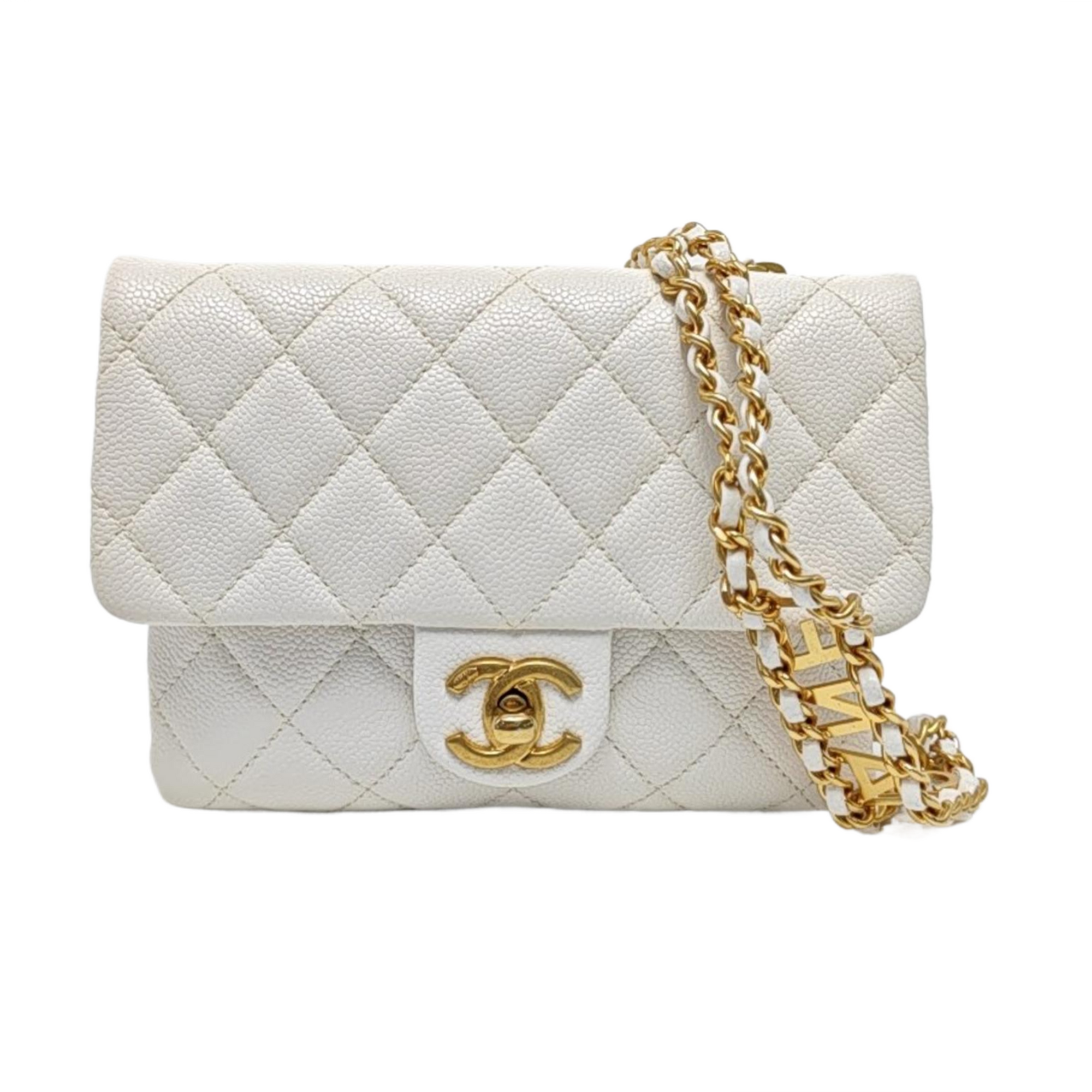 Quilted Grained Calfskin White