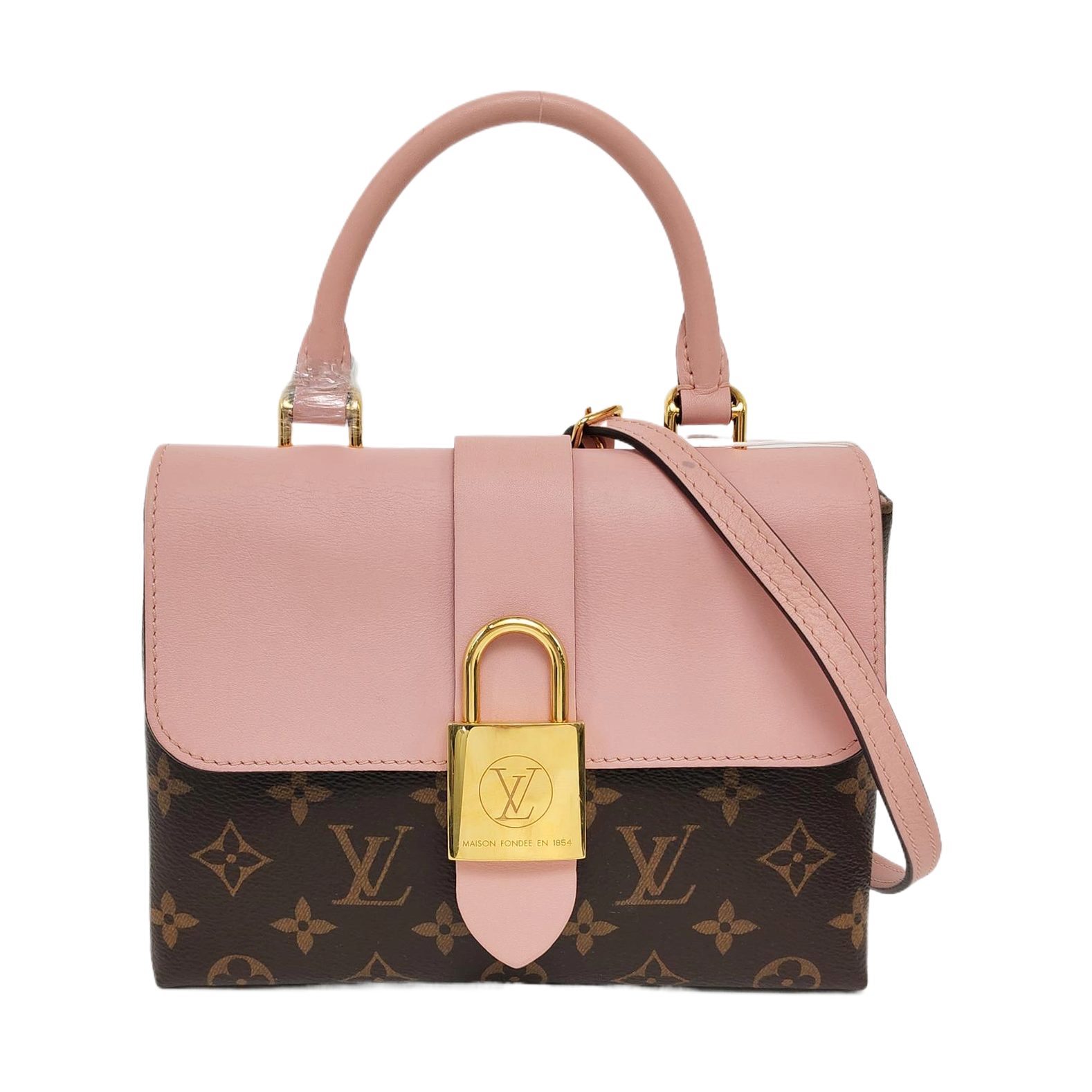 LOCKY BB Monogram Coated Canvas Pink