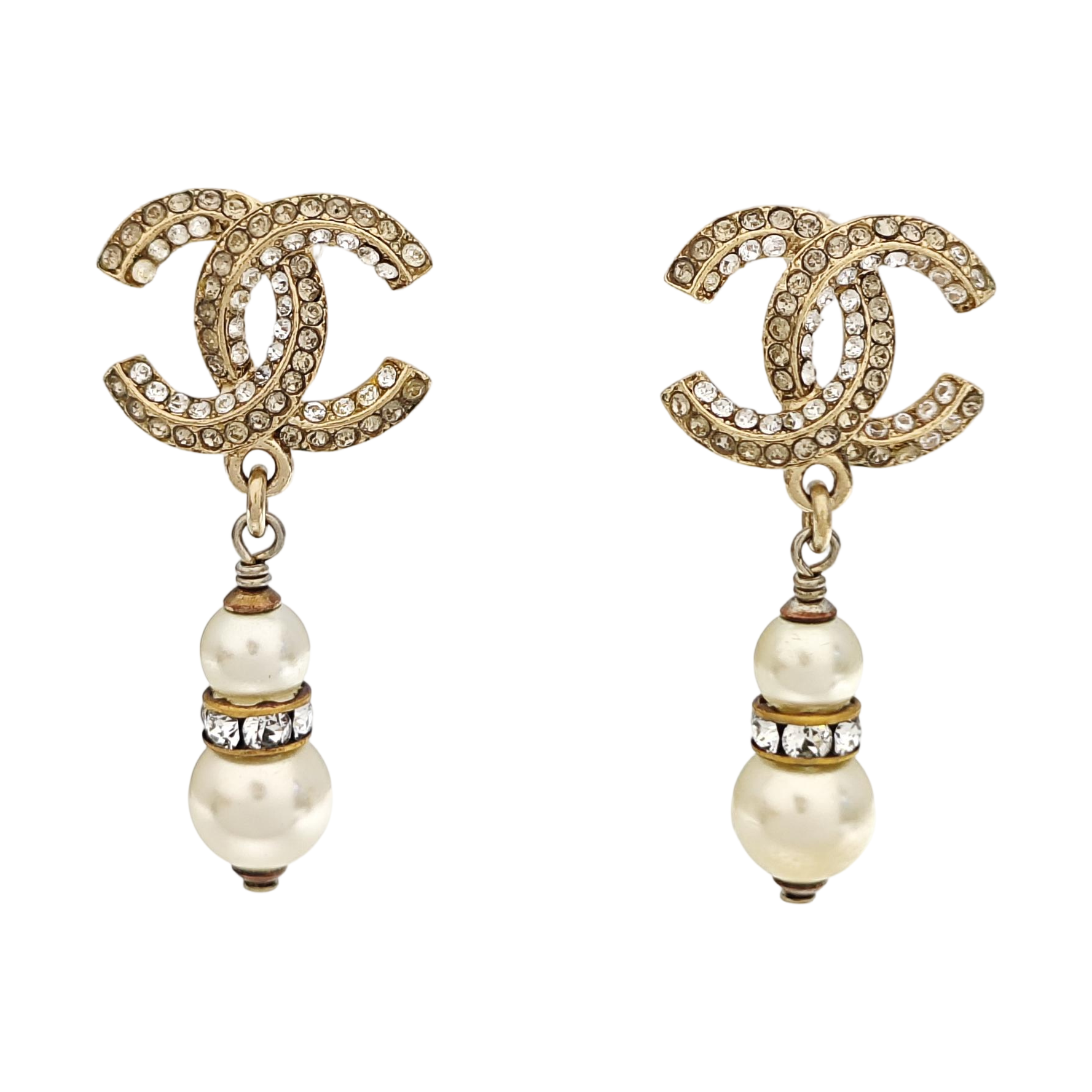 CC Logo Metal Gold Earrings