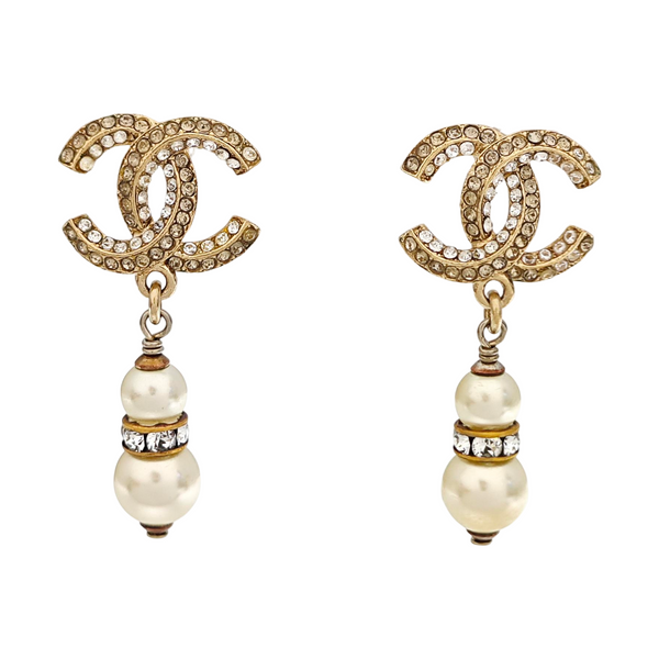 CC Logo Metal Gold Earrings