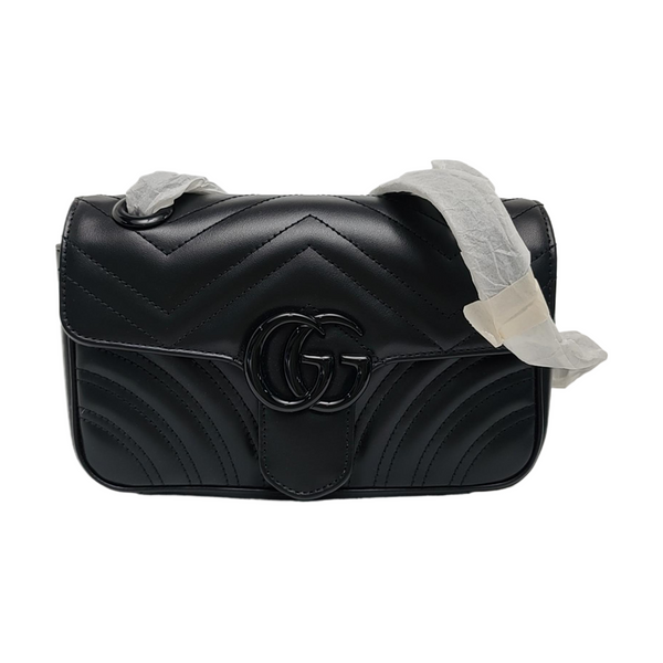 GG Marmont Small Quilted Calfskin Black