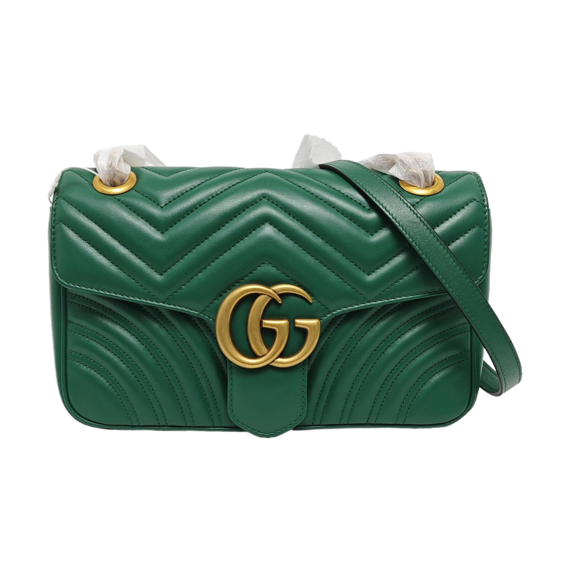 GG Marmont Medium Quilted Calfskin Green