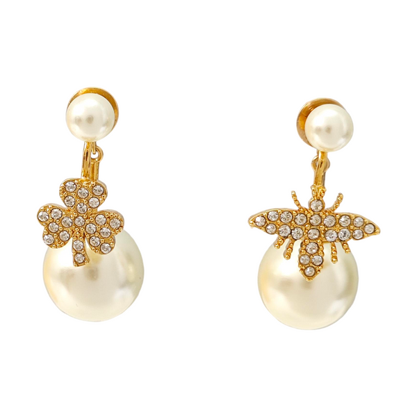 Metal White Stud Earrings