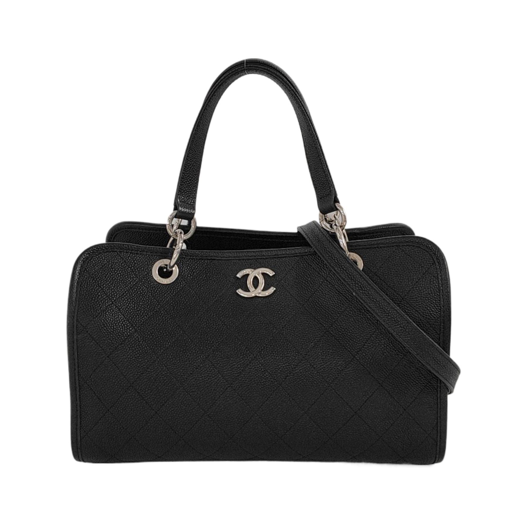 Quilted Grained Calfskin Black