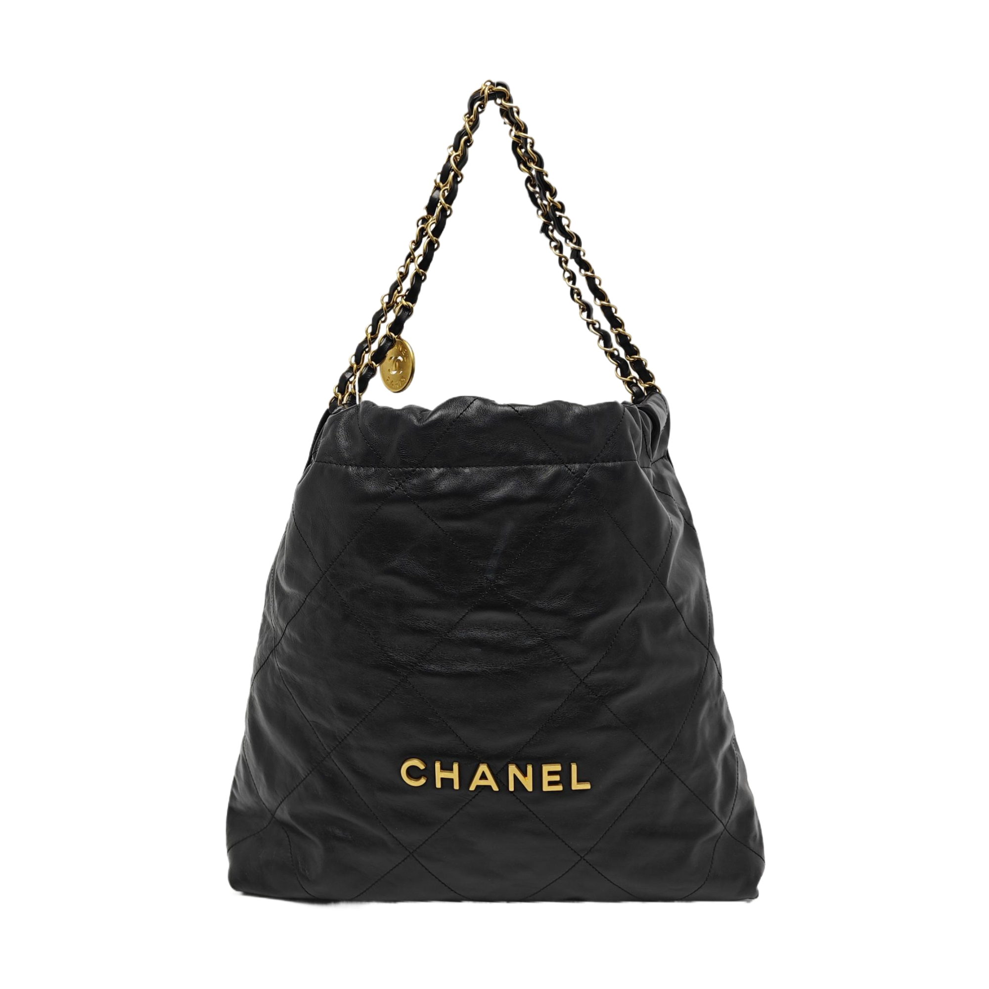 CHANEL 22 Medium Quilted Calfskin Black