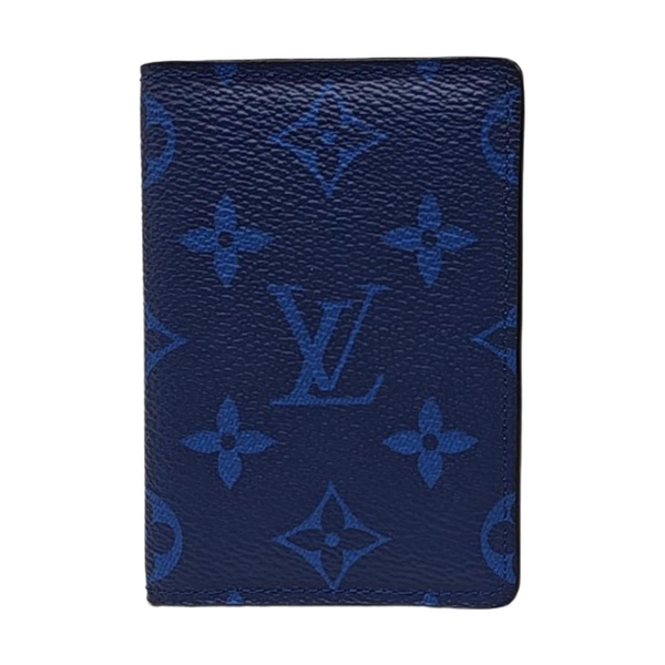 Monogram Coated Canvas Card Holder Mini Blue