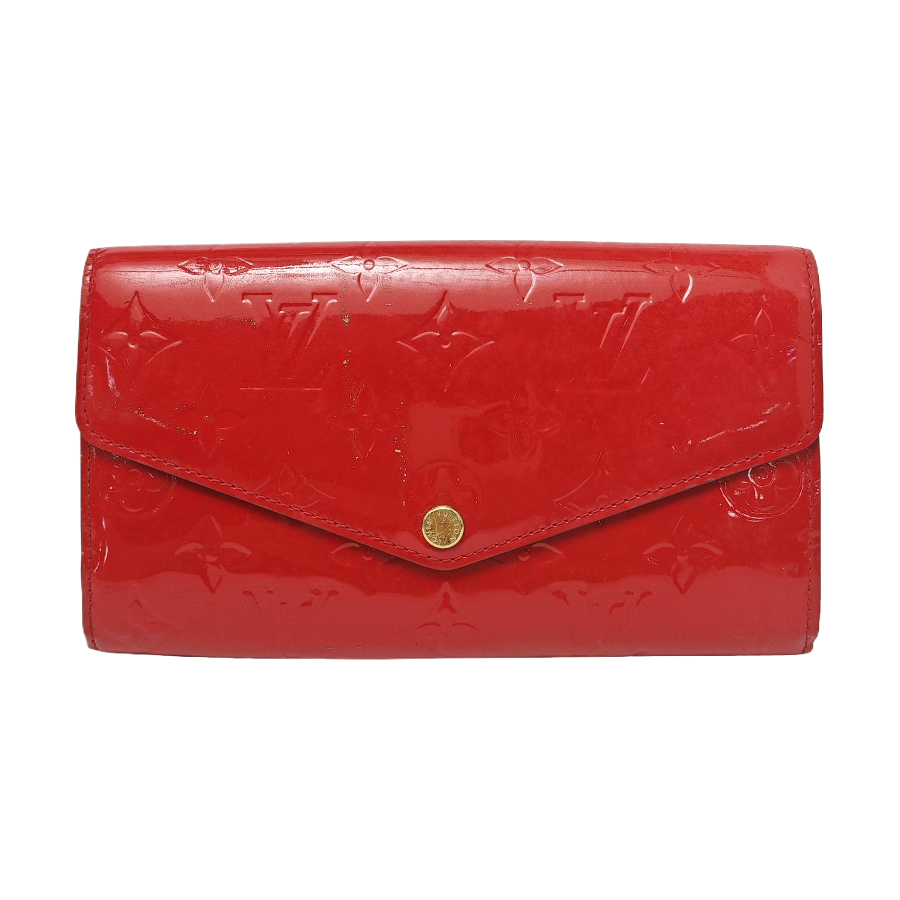 SARAH Monogram Patent Leather Red Wallet