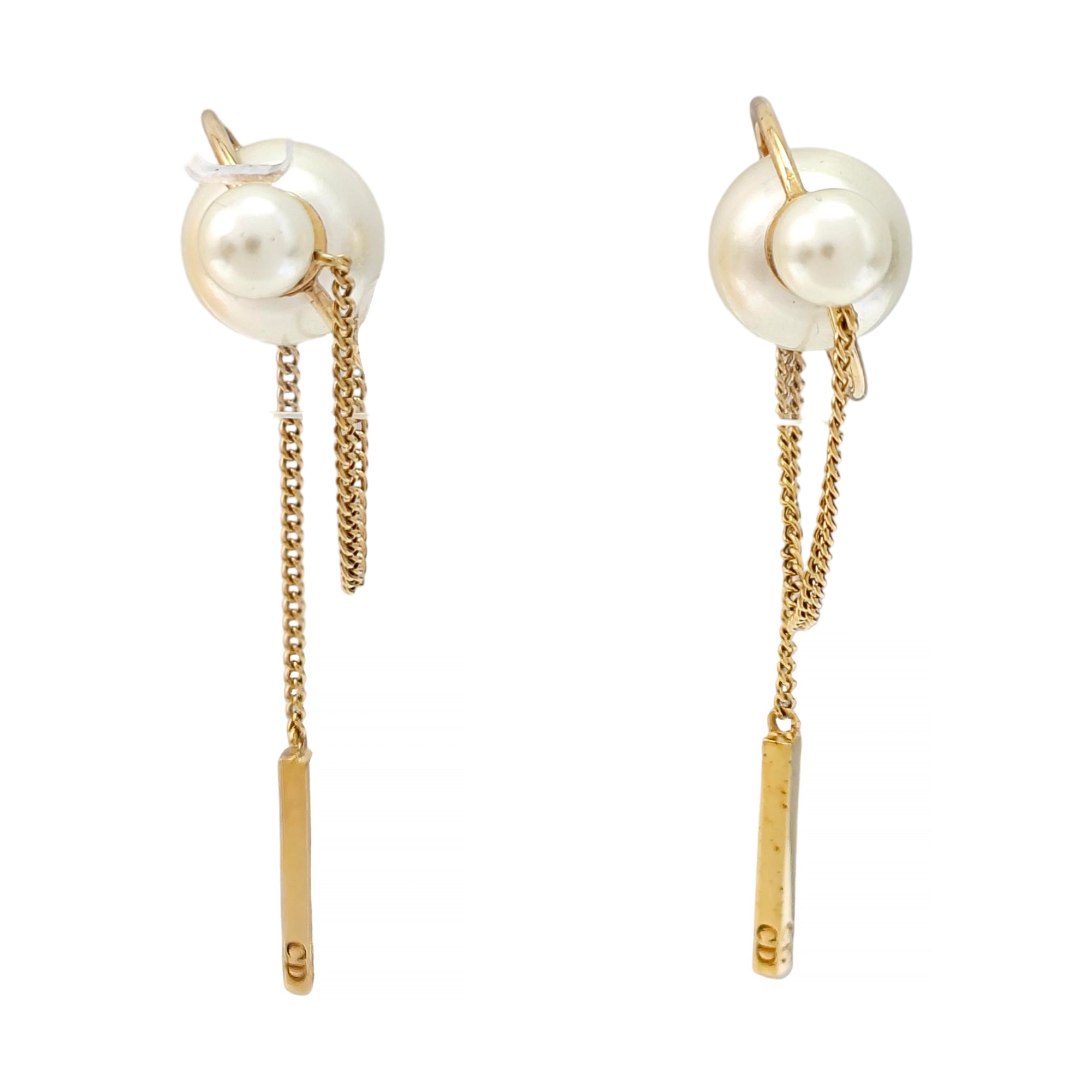 Dior Tribales Metal White Stud Earrings
