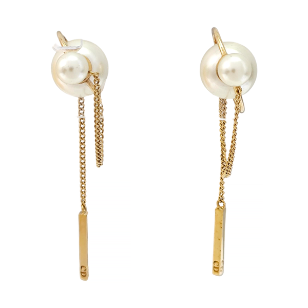 Dior Tribales Metal White Stud Earrings
