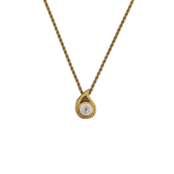 Twist Round Metal Gold Necklace
