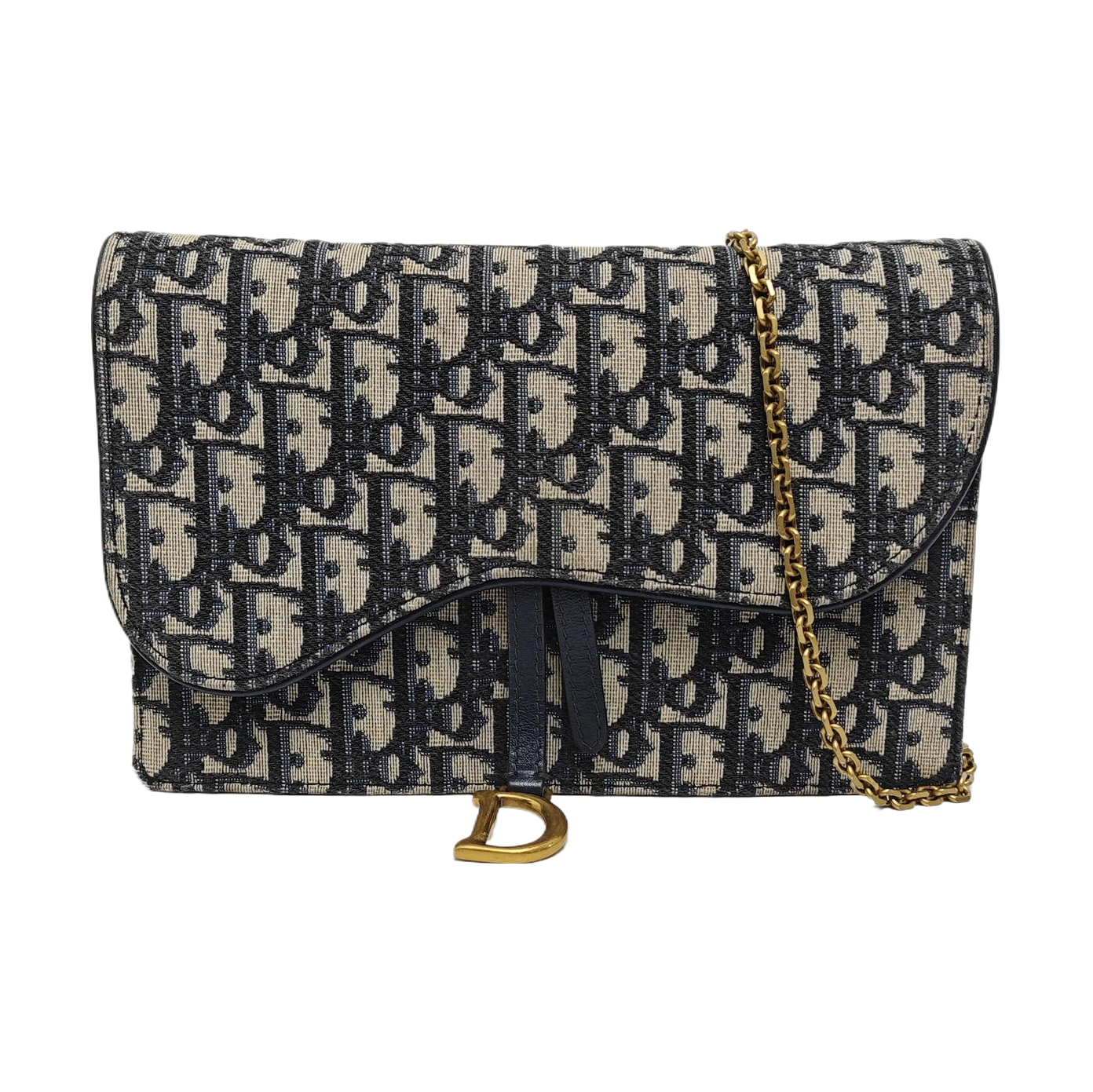 Authenticated pre-owned  Saddle Monogram Canvas Blue - Shoulder Bag at Looply