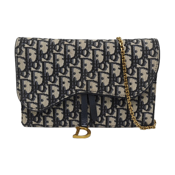 Authenticated pre-owned  Saddle Monogram Canvas Blue - Shoulder Bag at Looply