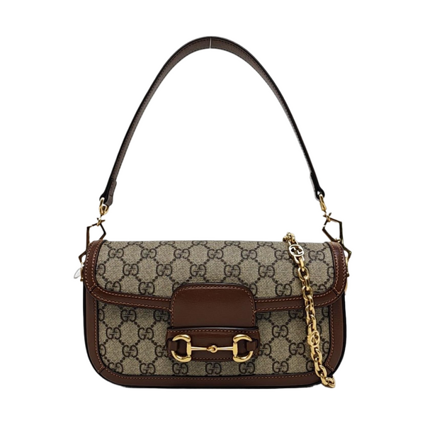 Horsebit 1955 Medium Monogram Coated Canvas Black