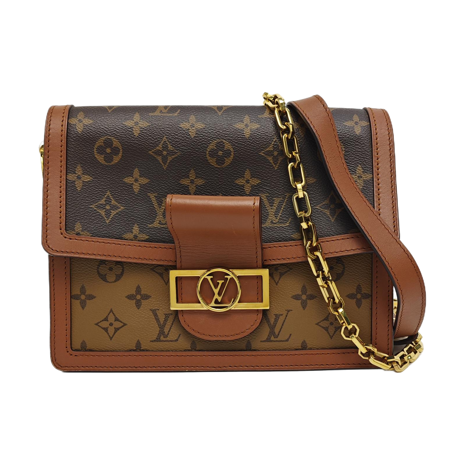 DAUPHINE MM Monogram Coated Canvas Brown
