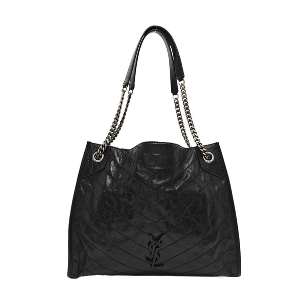 NIKI Medium Chevron Calfskin Black