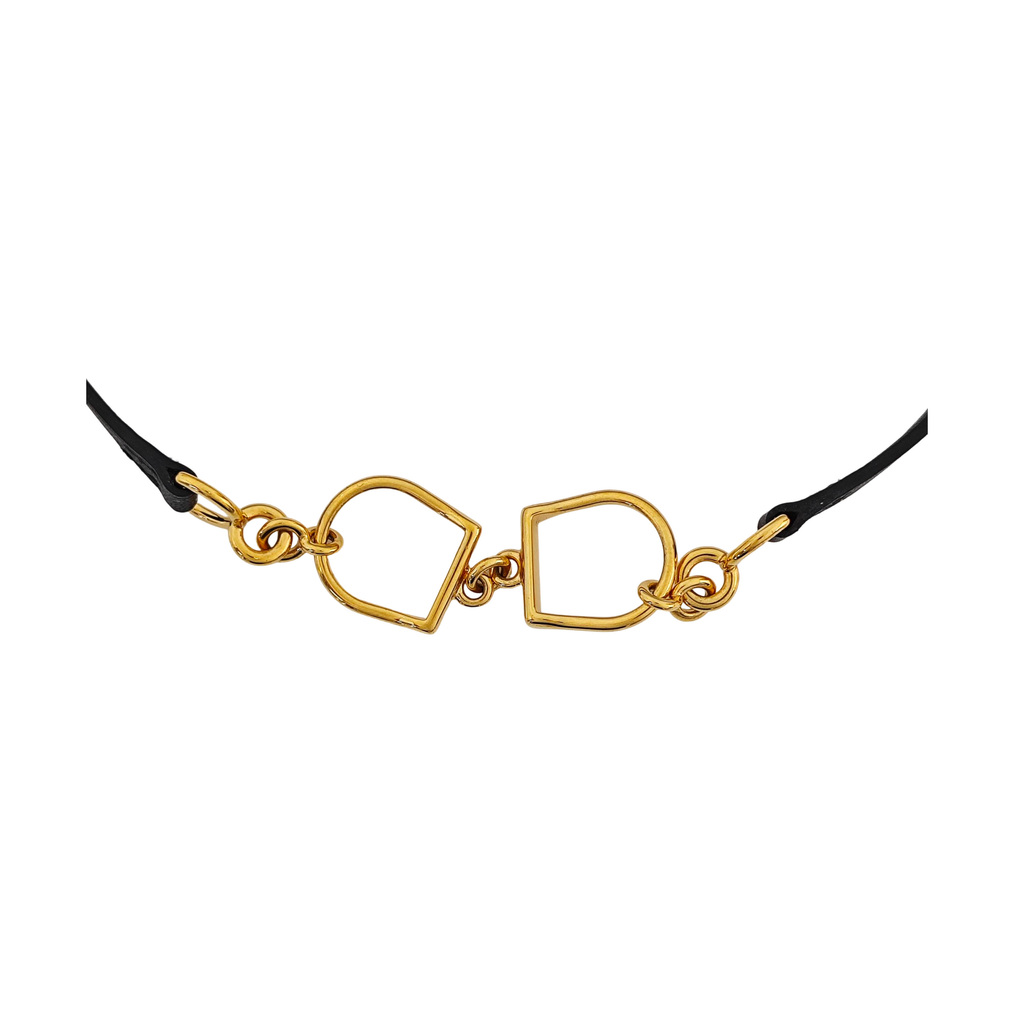 Etrier Leather Black Necklace