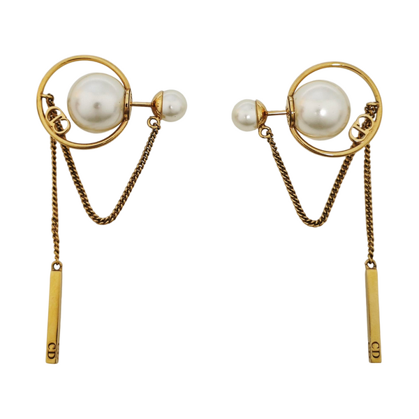 Dior Tribales Brass Gold Stud Earrings