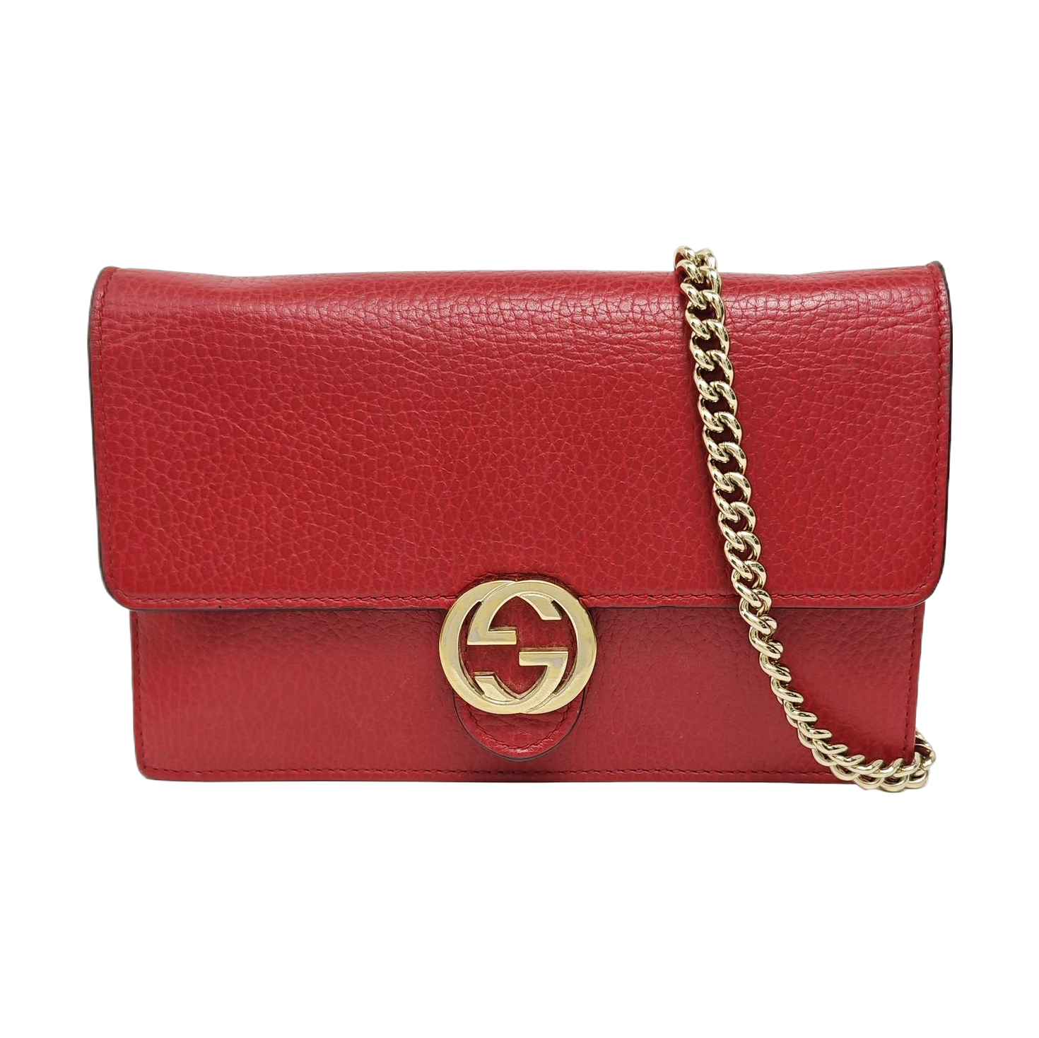 Interlocking G Small Calfskin Red
