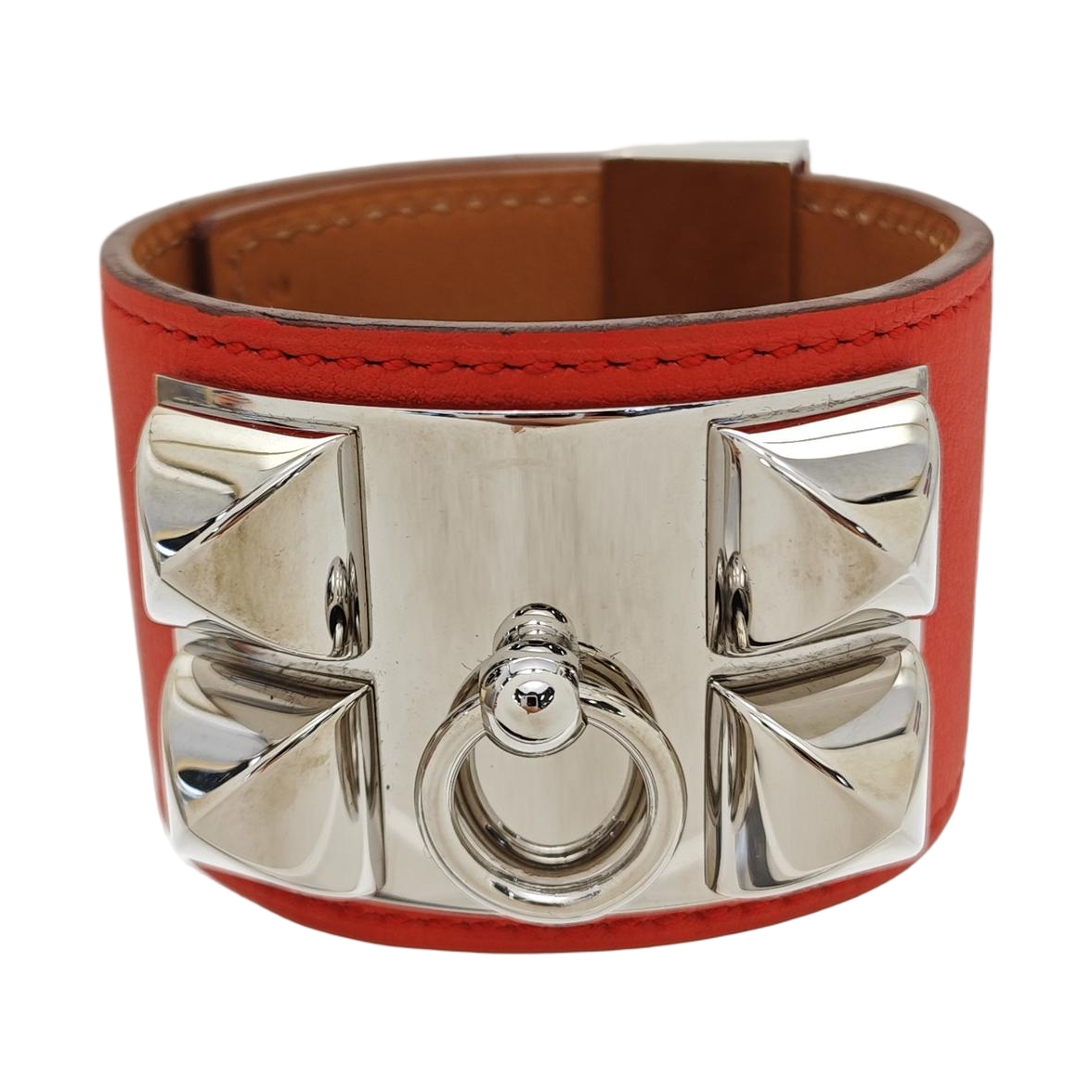 Collier De Chien Leather Orange Bangle