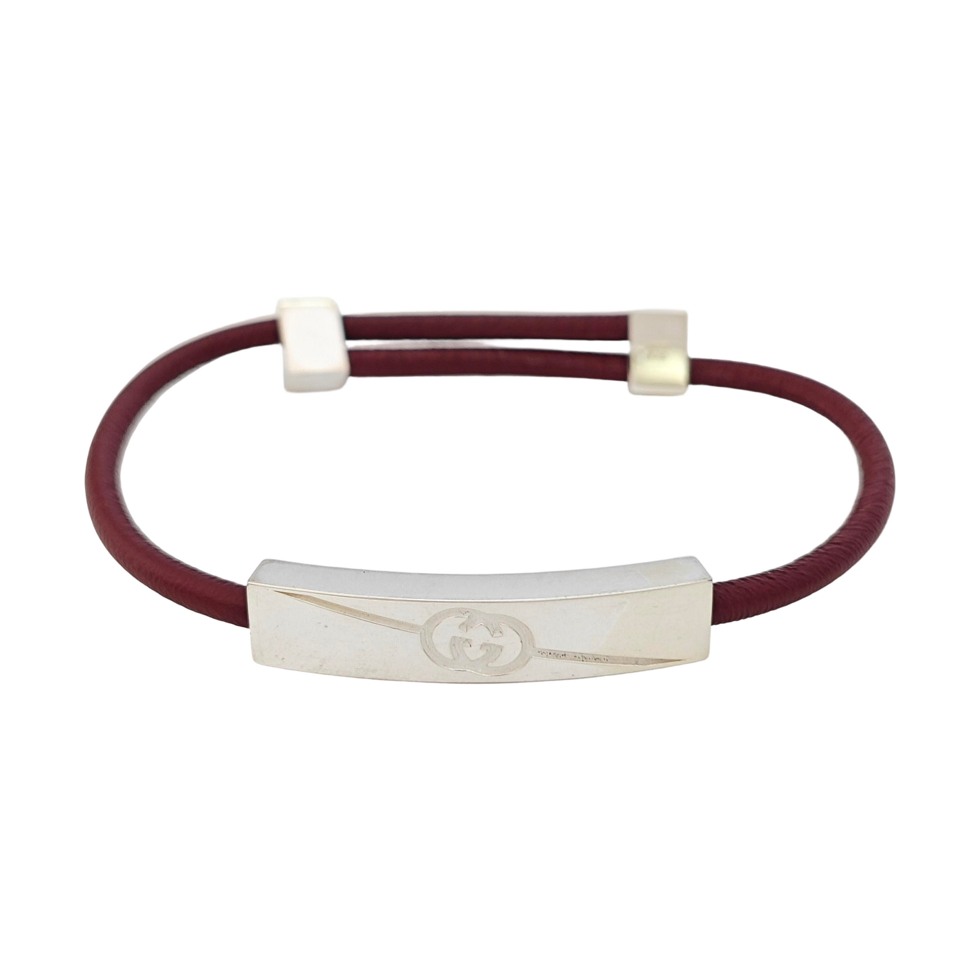 Leather Silver Bangle