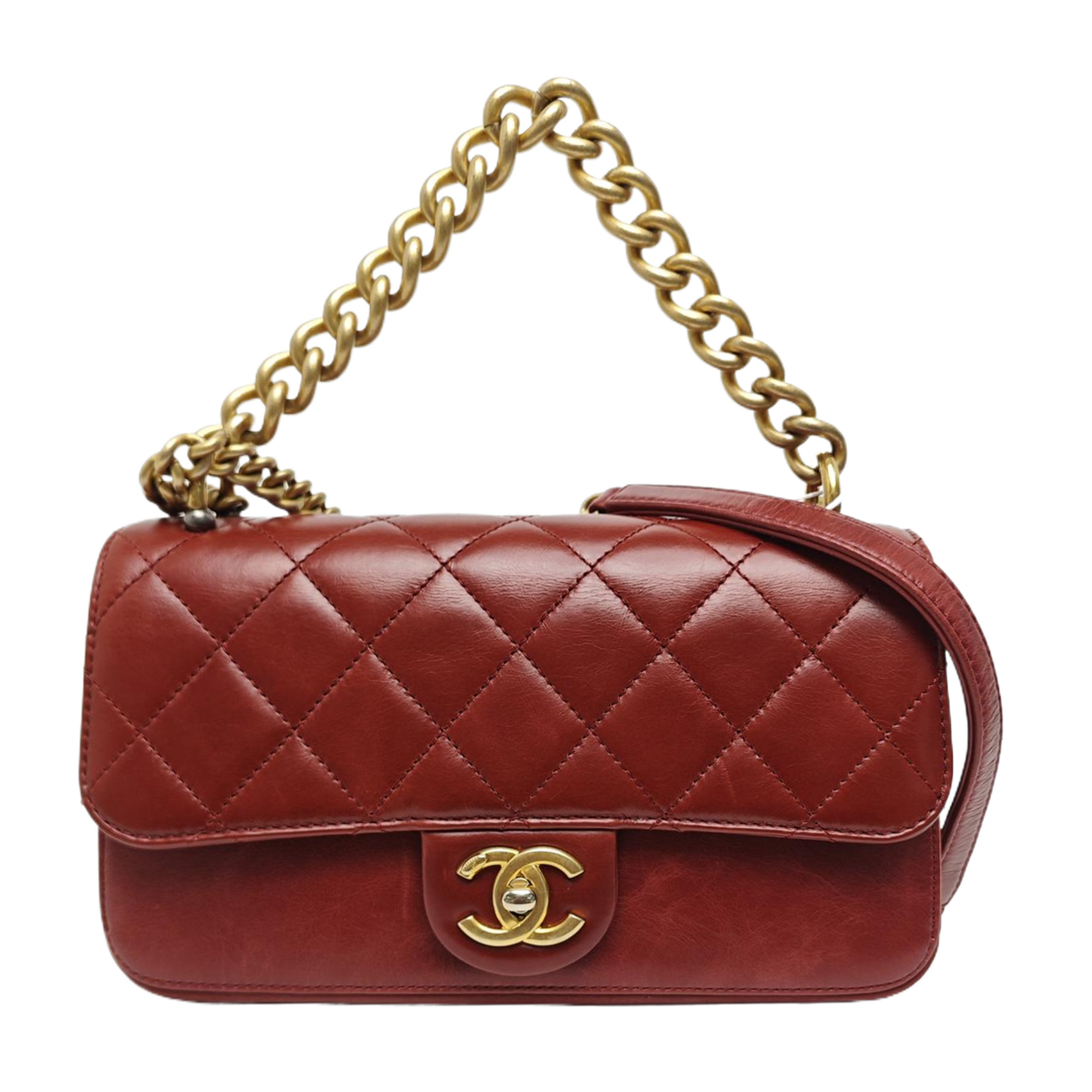 Quilted Calfskin Shoulder Bag Red